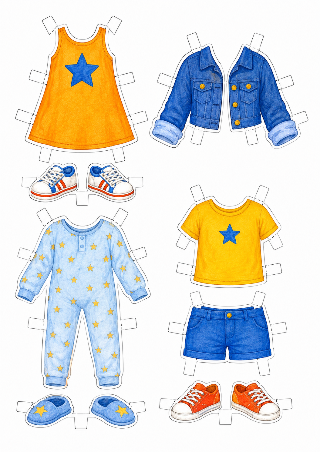 Trulla Anziehpuppen-Vorlage Blatt 2