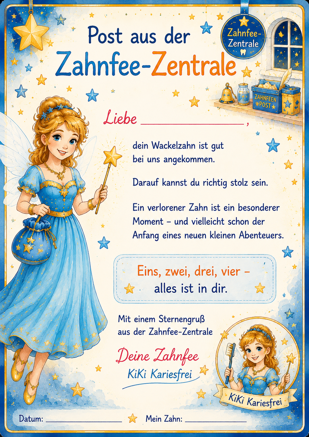 Postkarte „Post aus der Zahnfee-Zentrale"